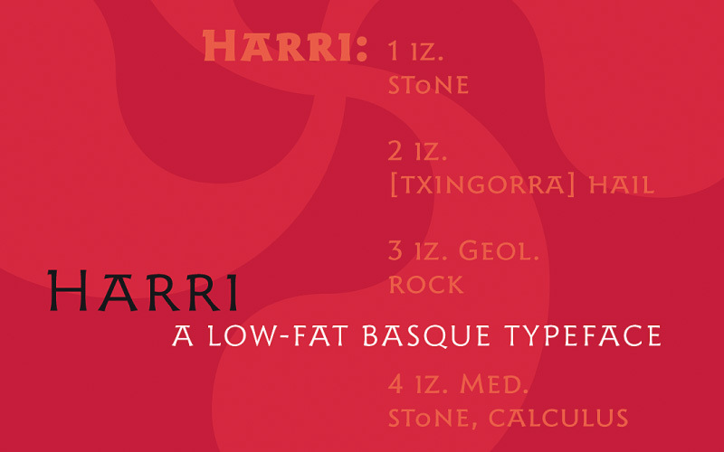 Desglose de Harri, tipografía inspirada en las grafías vascas