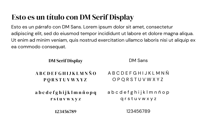 DM Serif Display y DM Sans