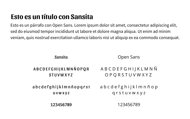 Sansita y Open Sans